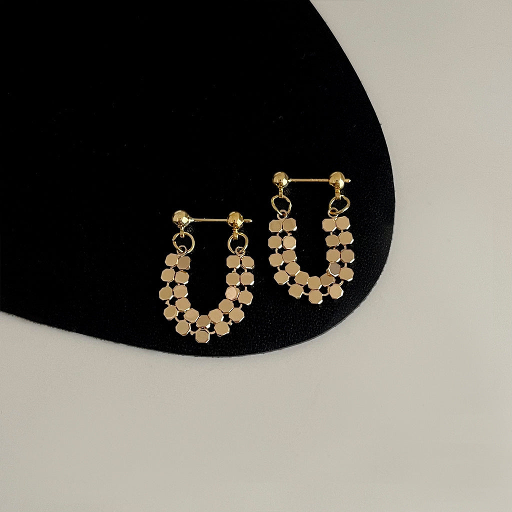 Wholesale Retro Geometric Metal Exaggerated Earrings Vintage Earrings Statemente Earrings ACC-ES-Eryu007