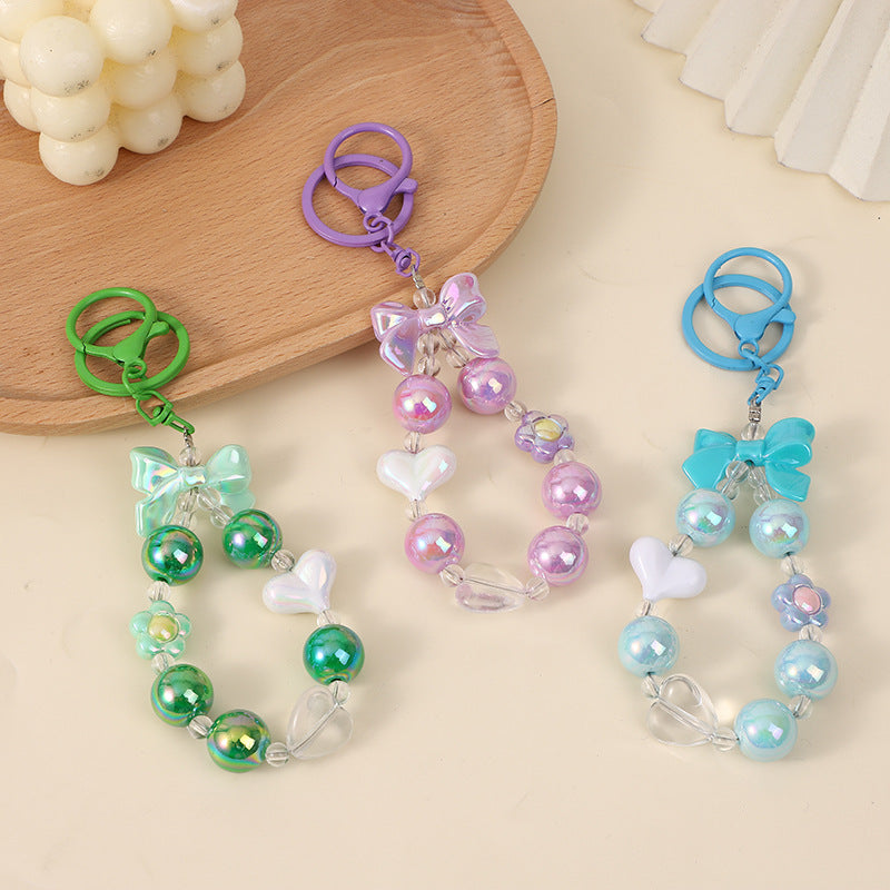 Wholesale Creative Fresh Candy Color Beaded Keychain