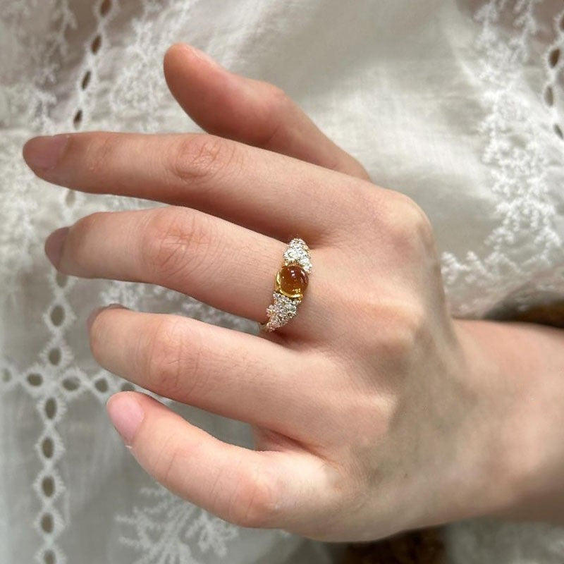 Wholesale Vintage Egg Flower Ring For Women Elegant Round Alloy Jewelry Accessory Everyday Fashion Ring For Boutique Resale