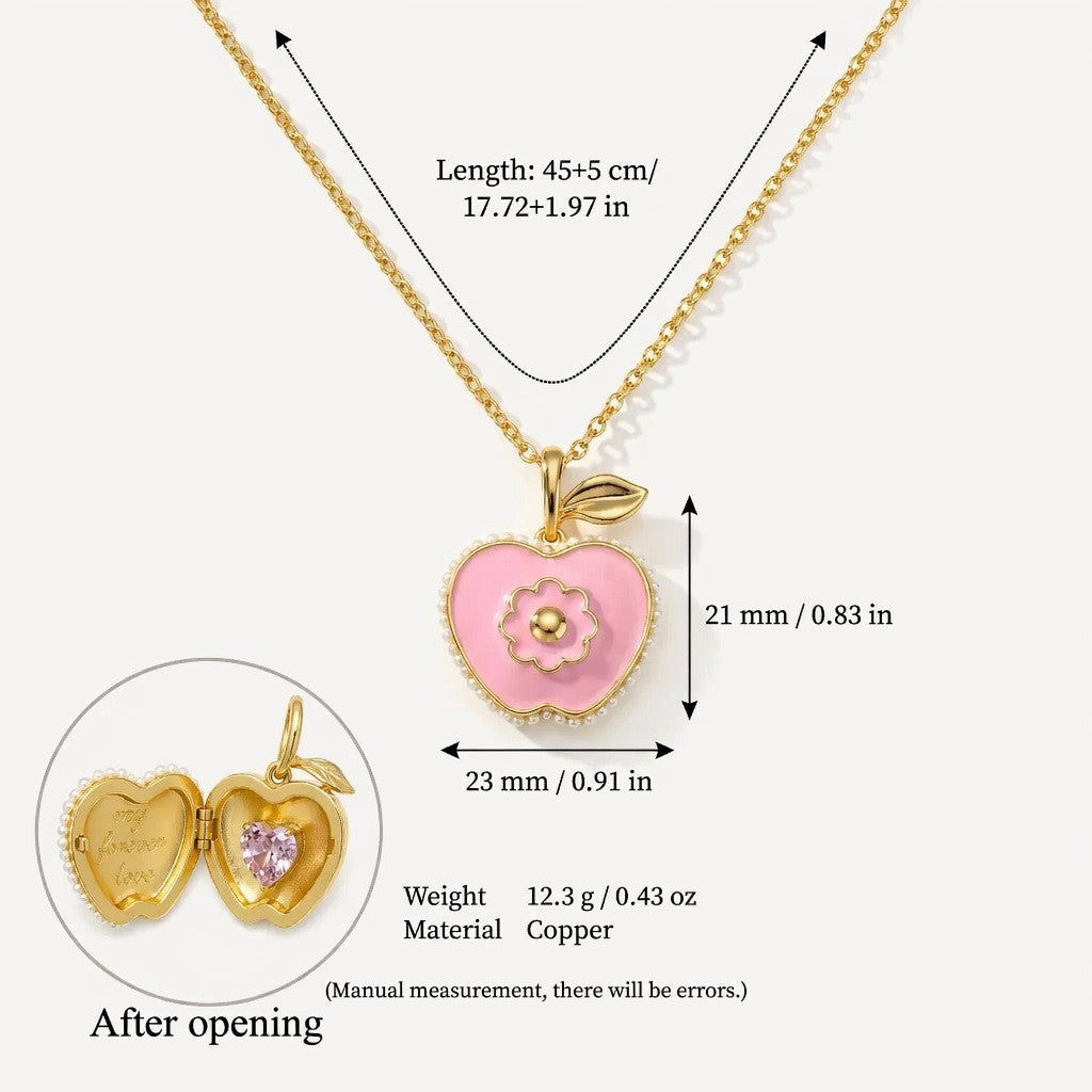 Wholesale Ballet Locket Necklace Pink Gold Electroplated Copper Cute Gift For Girls Fashion Jewelry