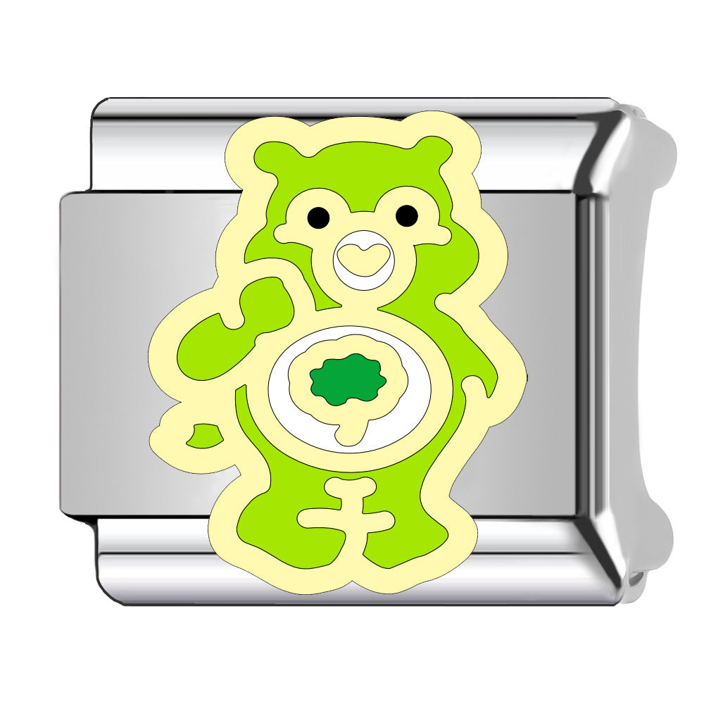 Wholesale Italian Charm Bracelet 9mm DIY Cartoon bear   Creative Stainless Steel Composable Bracelet