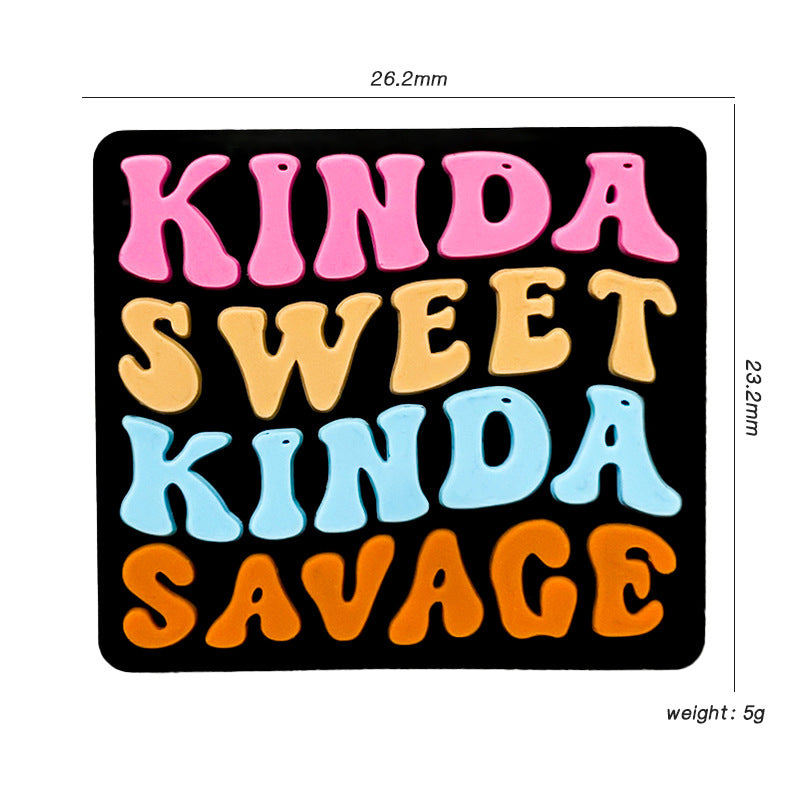 Wholesale 10pcs Cartoon Color Letter Silicone Beads DIY Handmade Beaded Pen Accessories ACC-BDS-WDX048