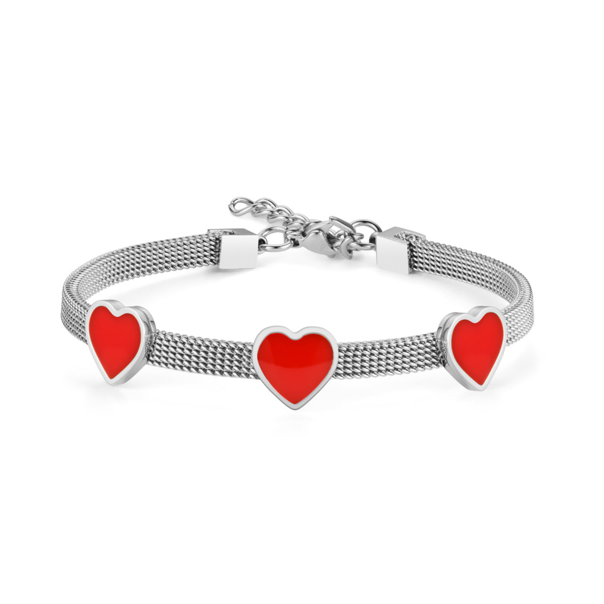 Wholesale  Love Titanium Steel Bracelet Dropping Oil Peach Heart-shaped Couple Bracelet