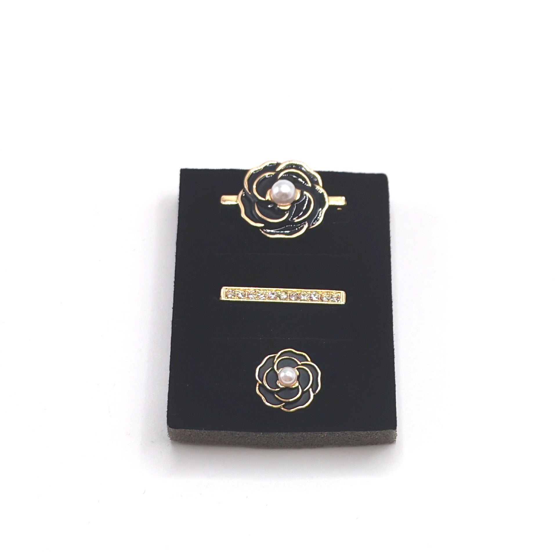 Wholesale Zinc Alloy Camellia Flower Decorative Accessory Set For Band Silver Silicone Strap 4 Pieces