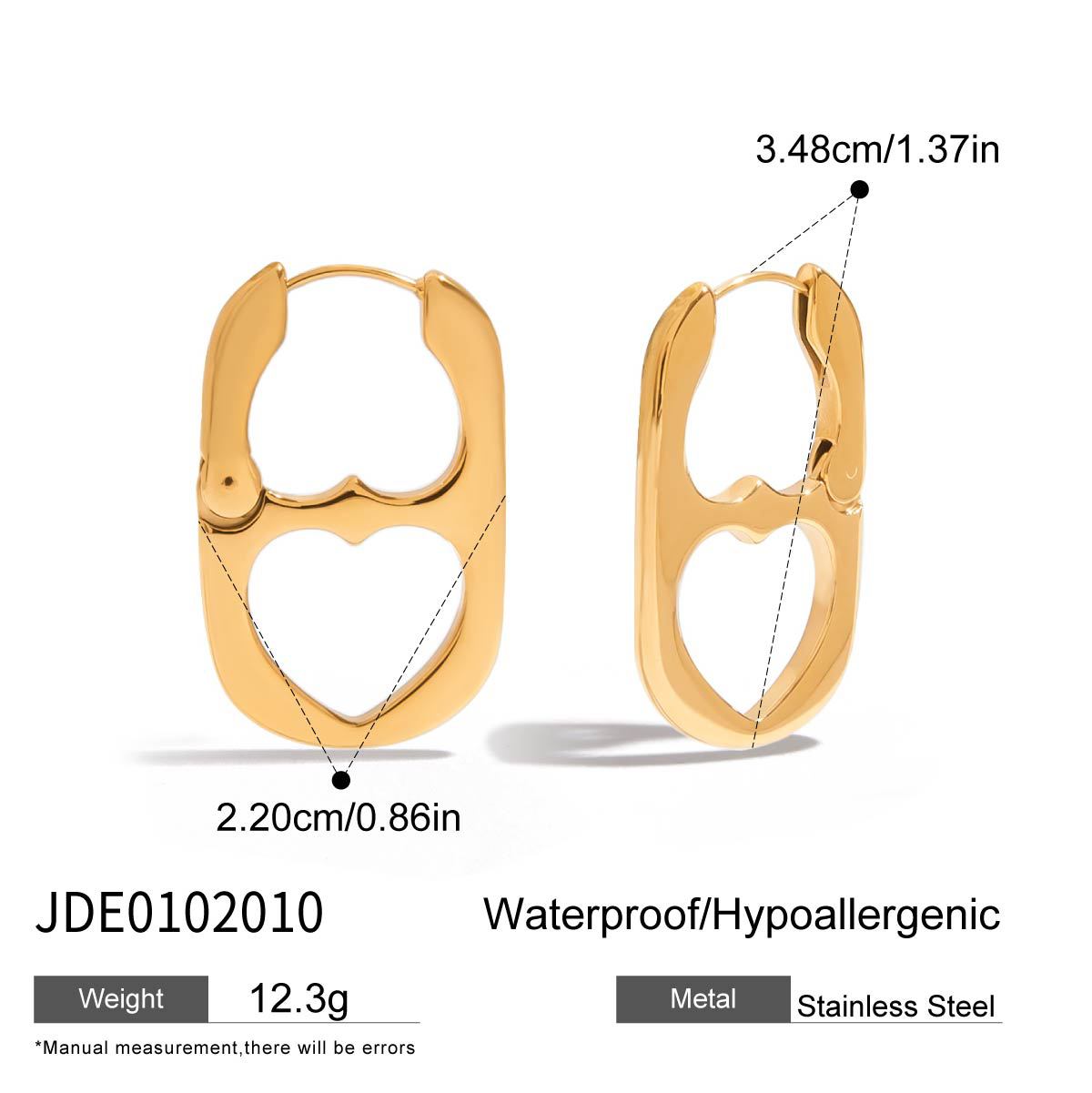 Wholesale 18K Gold Stainless Steel Smooth Can-Shaped Studs  Light Luxury Earrings