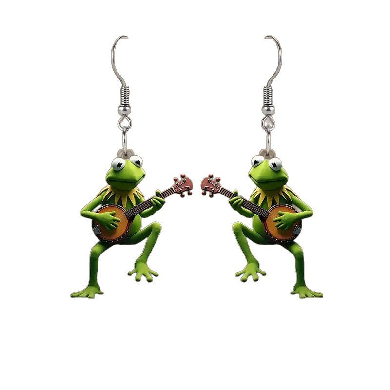 Wholesale  guitar frog earrings