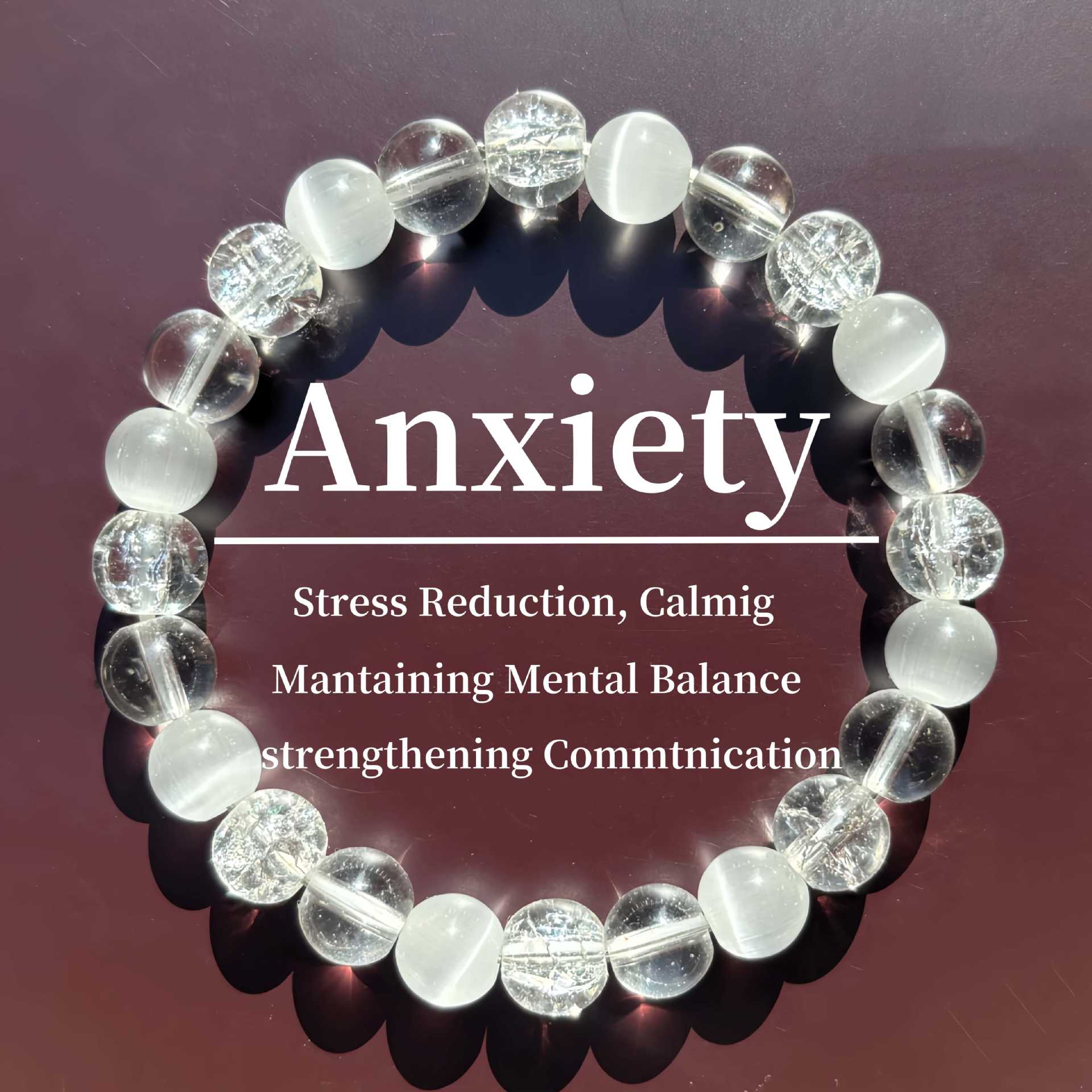 Wholesale White Crystal Opal Stress Relief Crystal Bracelet