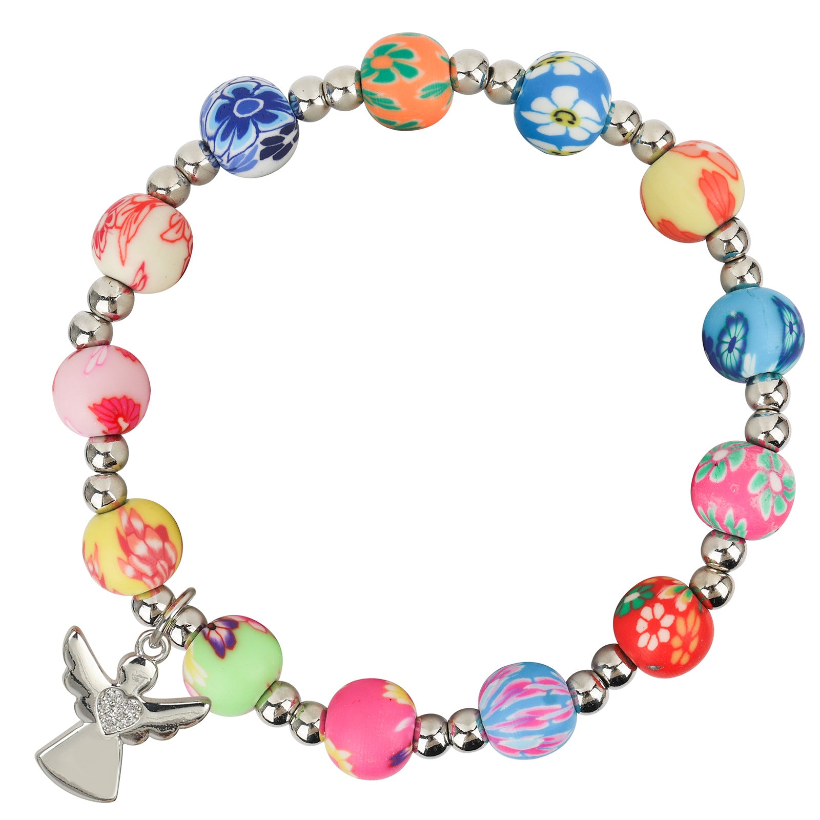 Wholesale Stainless Steel Pendant Pink Beads Diamond Ball Woven Bracelet