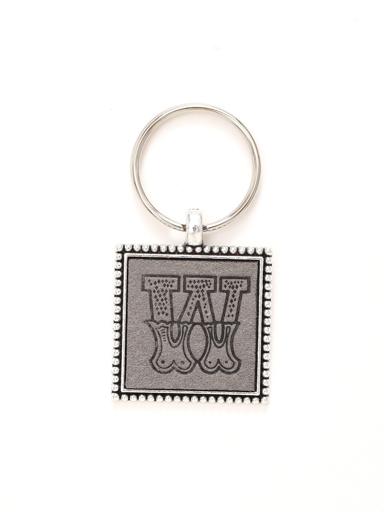 Wholesale 26 Letters Leather Embossed Keychain