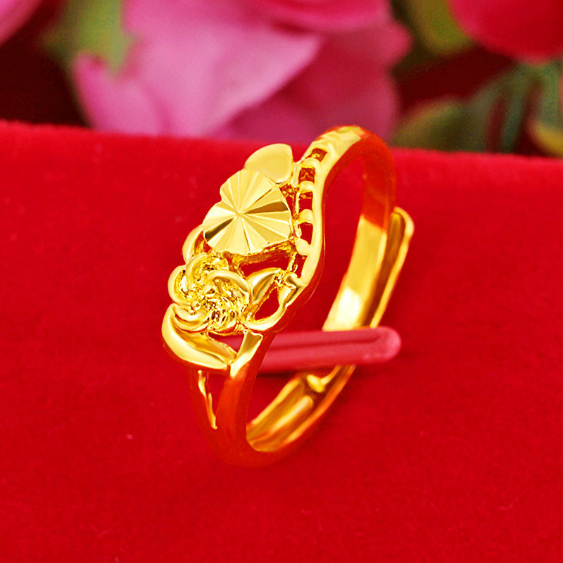 Wholesale Brass Gold Plated Open Gold Bow Ring ACC-RS-WanXi011