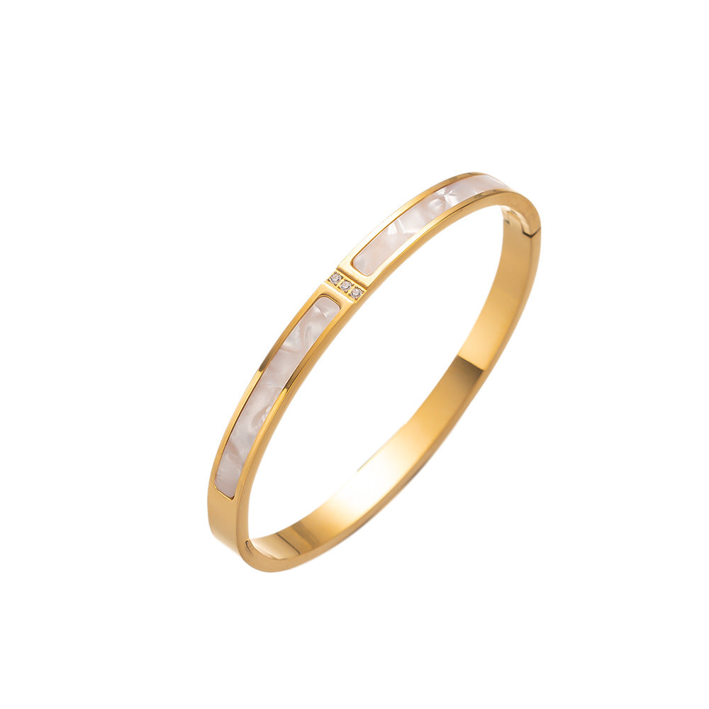 Wholesale Diamond Electroplated Zircon Titanium Steel Bracelets ACC-BT-Yibao008