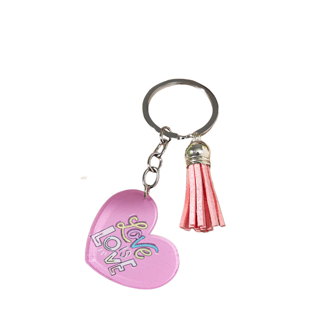 Wholesale Slogan Acrylic Love Keychain Pendant