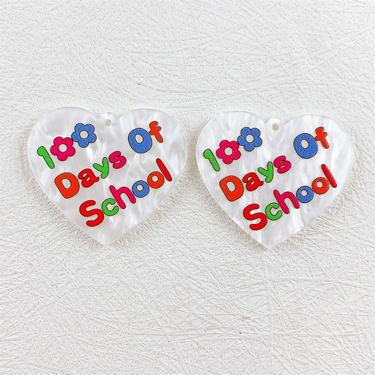 Wholesale 10pcs Acrylic Printing Color Pencil Books School Season Series Pendant