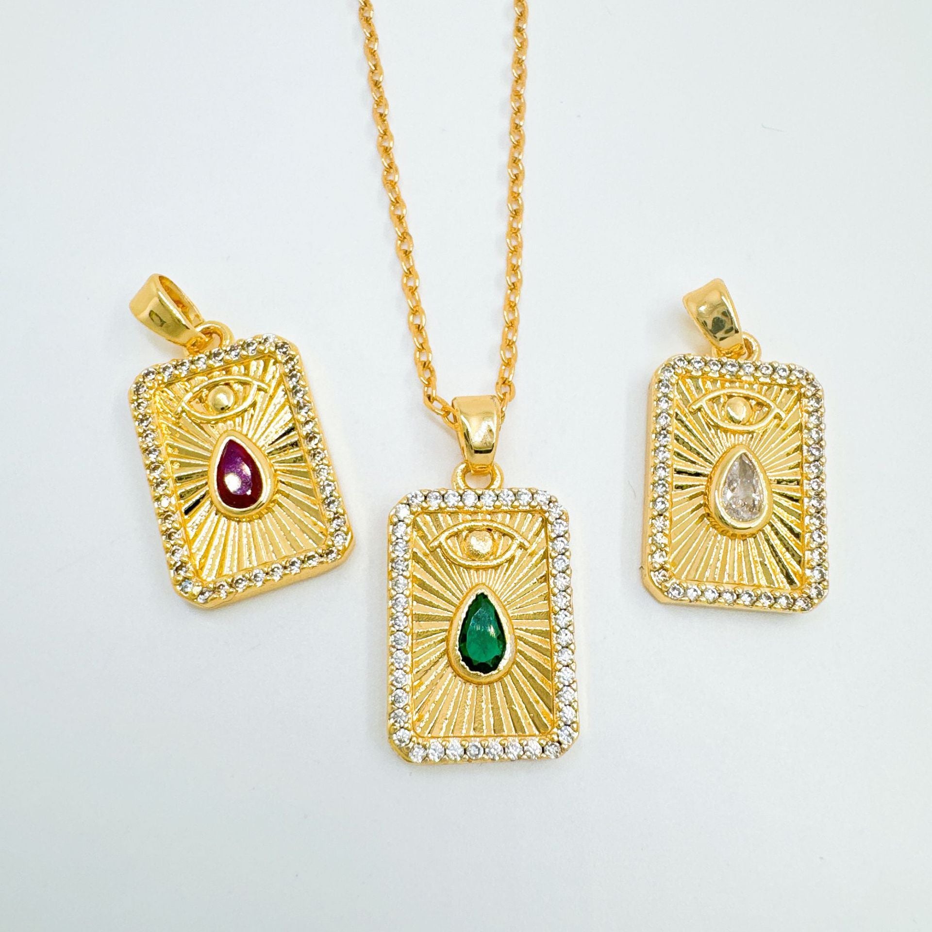 Wholesale Gold Plated Copper Tarot Card Pendant Vintage Style Fashion Accessory for DIY Jewelry Making