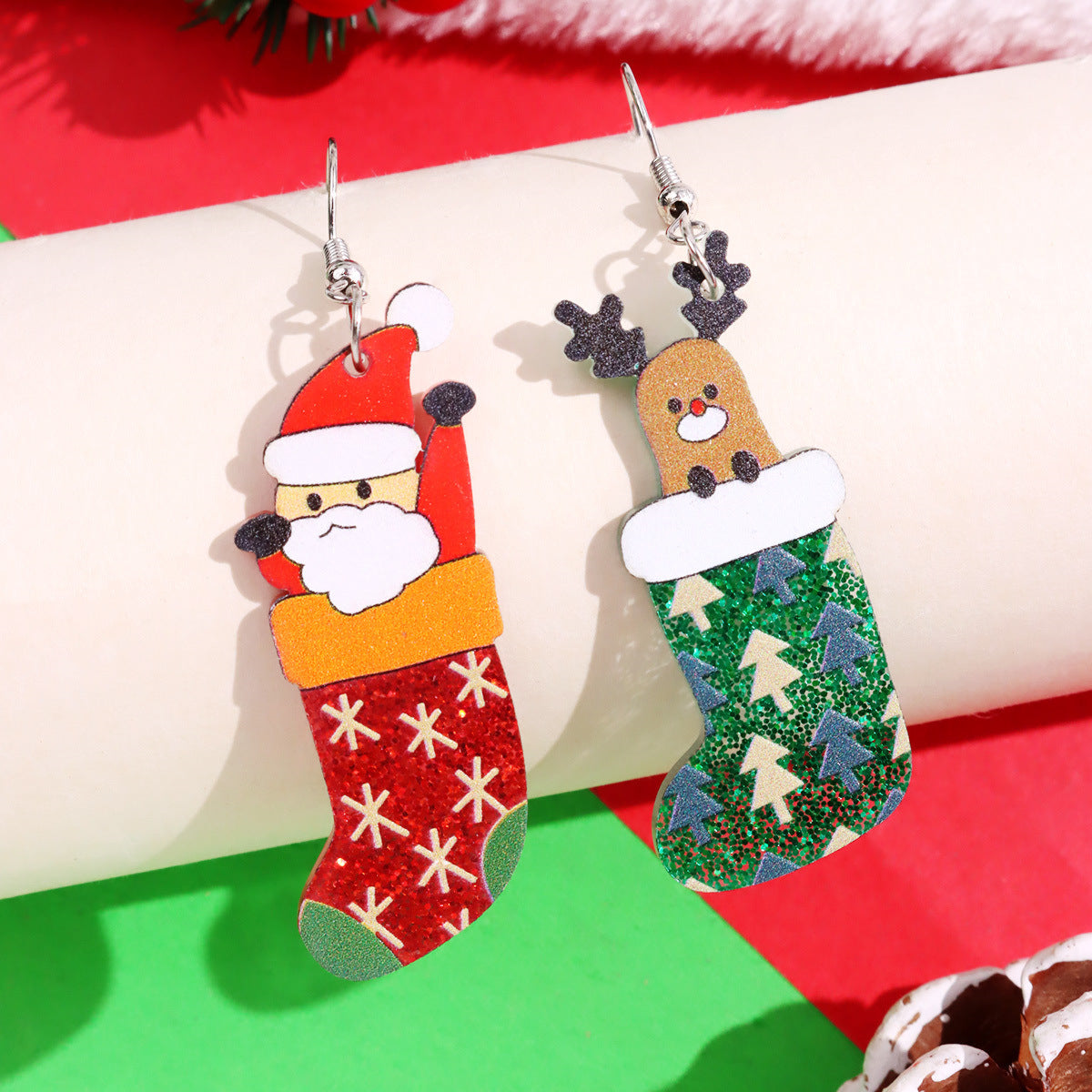 Wholesale  Acrylic Earrings Christmas Funny Snowman Earrings
