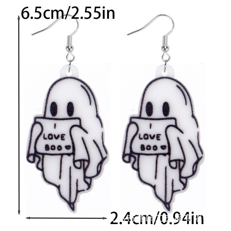 Wholesale  leopard print cat bunny ghost cowboy cow spot acrylic earrings