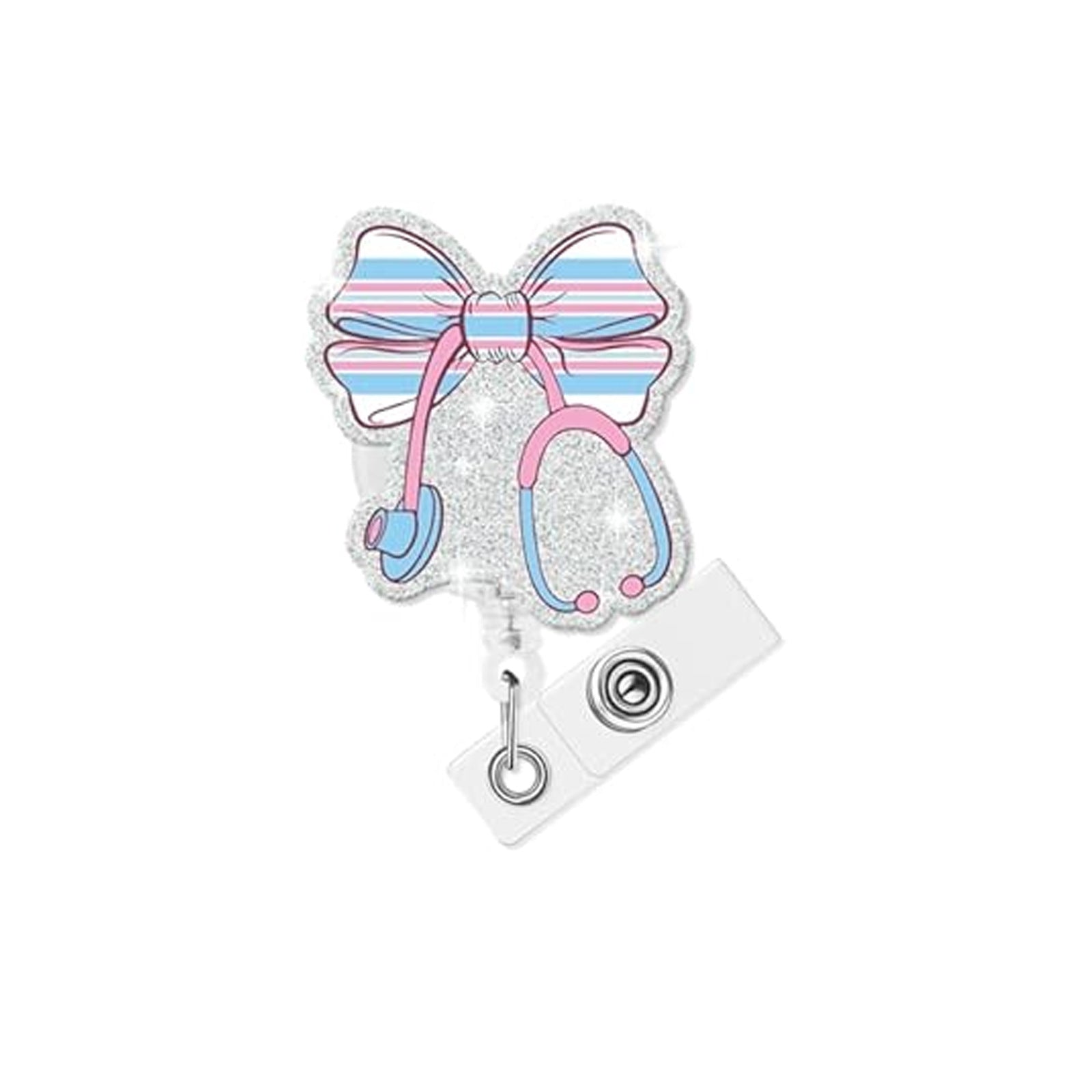 Wholesale Acrylic Retractable Badge Reel Baby Pattern for Nurse ID Card Holder Cute Gift