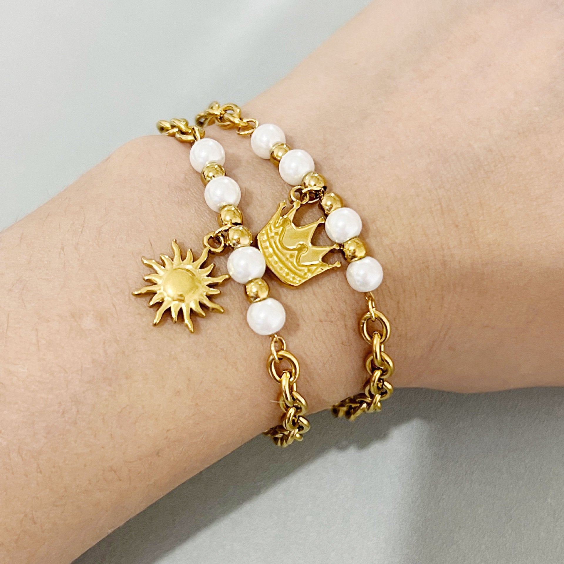 Wholesale pearl stainless steel bracelet