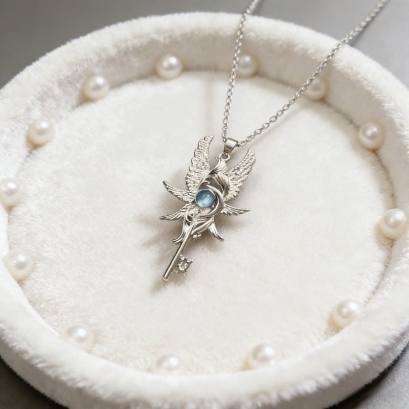 Wholesale Alloy Angel Wings Pendant Necklace Vintage Geometric Design Fashion Jewelry Accessory