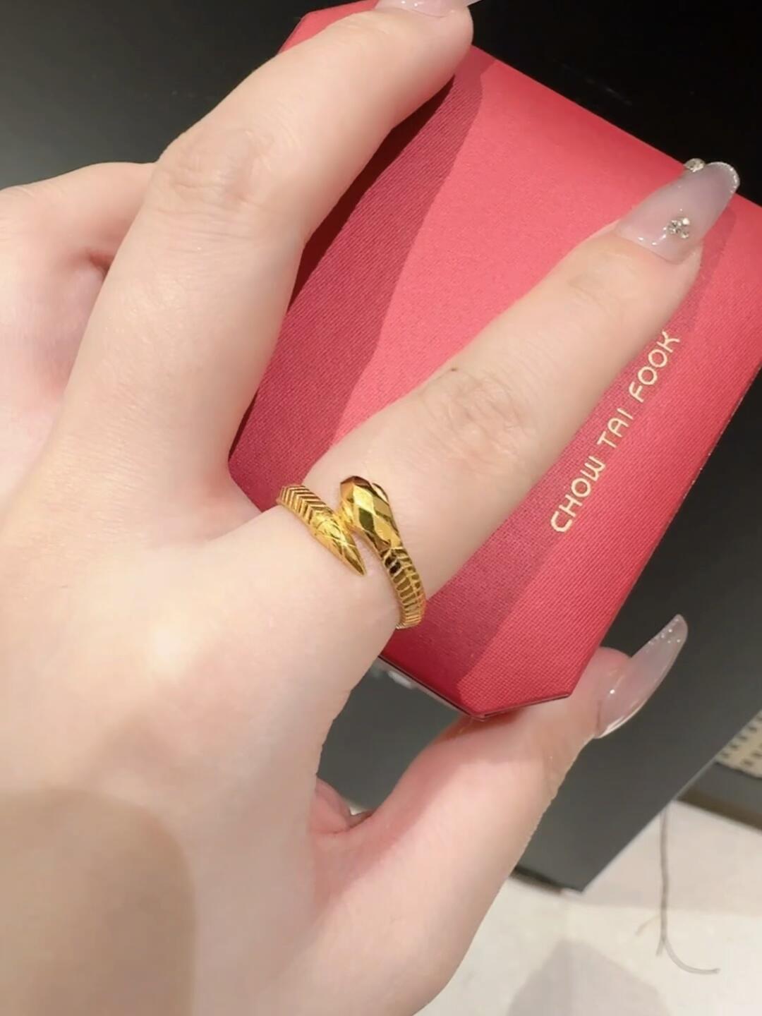 Wholesale solid gold snake open ring