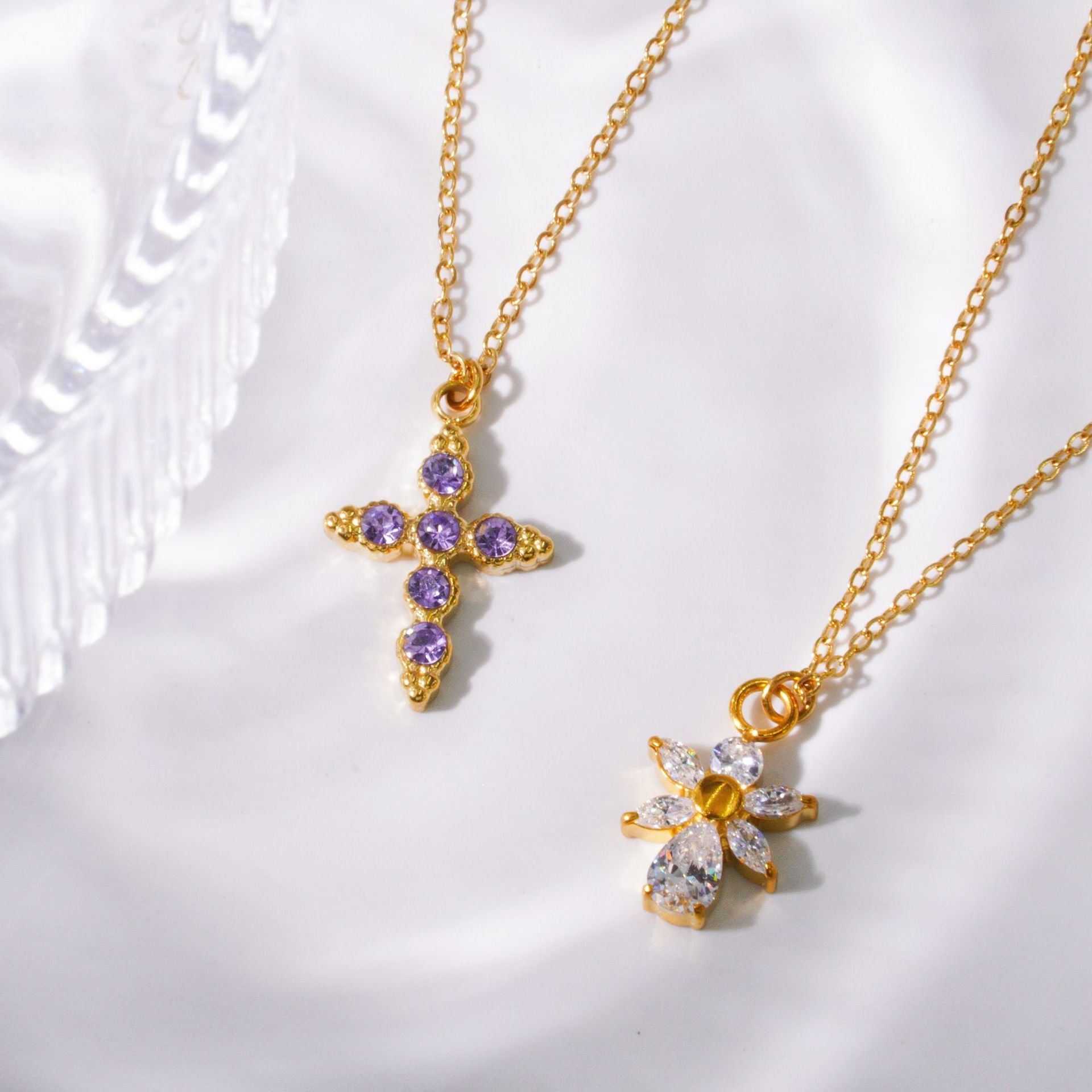 Wholesale 304 Stainless Steel Baroque Pearl Shell Pendant Necklace Electroplated Finish Jewelry Accessory