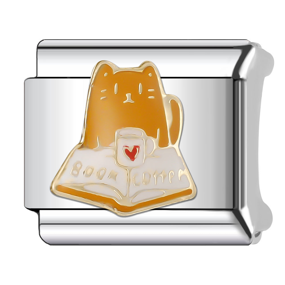 Wholesale Italian Charm Bracelet 9mm DIY Splicing Cute Pet Series Stainless Steel Composable Bracelet