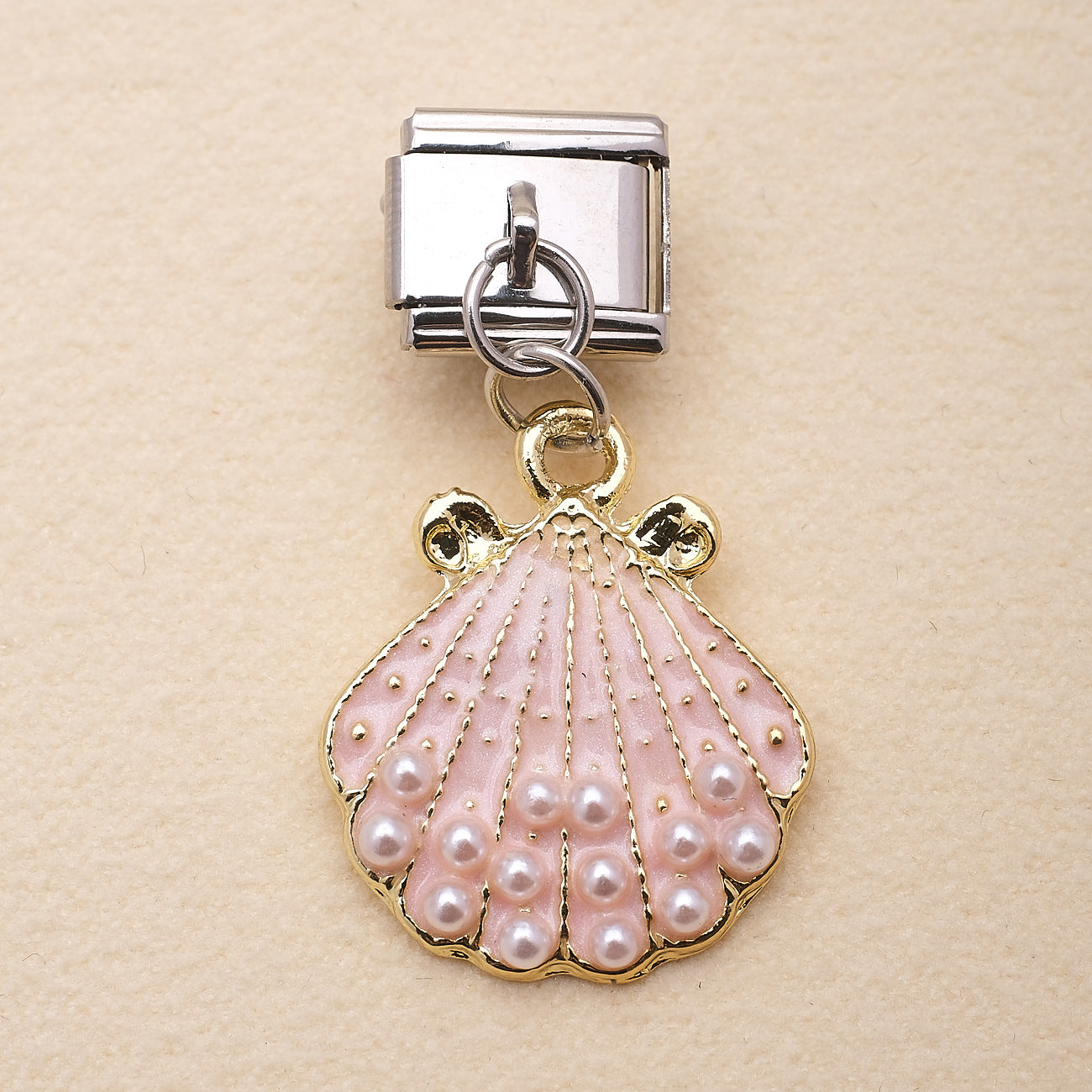 Wholesale Ocean Elements Stainless Steel Charm Pendants DIY Bracelet Accessories Pink Blue