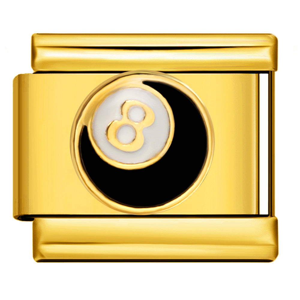 Wholesale Italian Charm Bracelet 9mm DIY Splicing Black Gold Stainless Steel Composable Bracelet