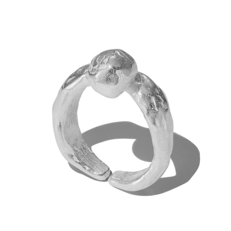 Wholesale  S925 Sterling Silver Ball Ring Solid Handmade Ring