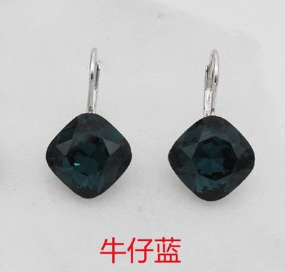 Wholesale magic cube colorful crystal earrings