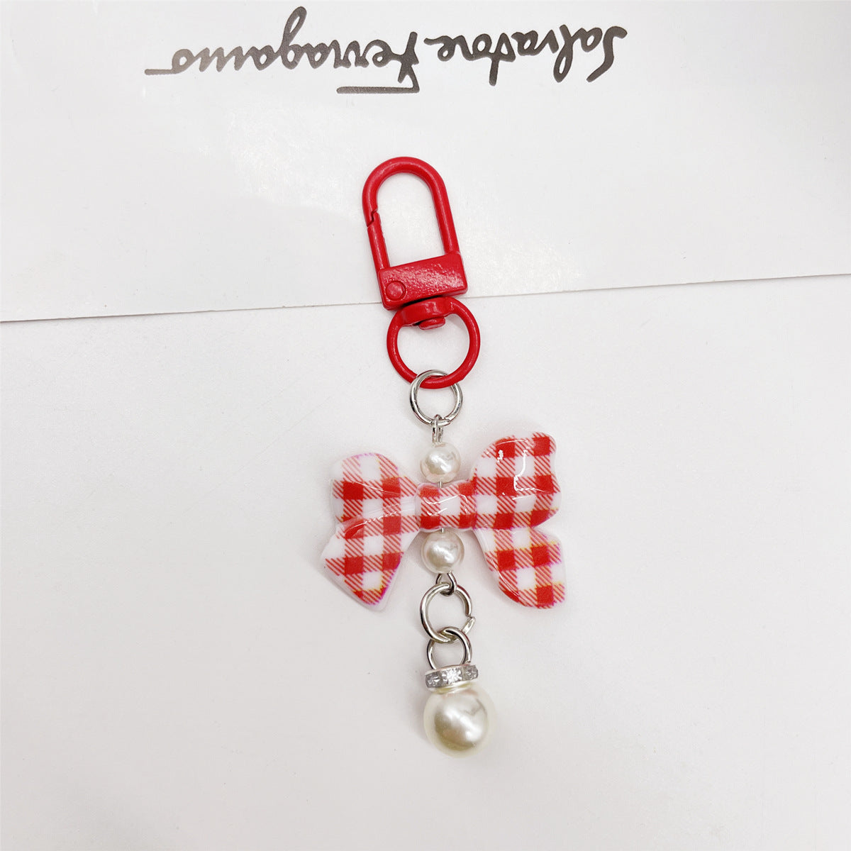 Wholesale Candy Colored Bowknot Texture Keychain Bag Charm Phone Accessory Gift