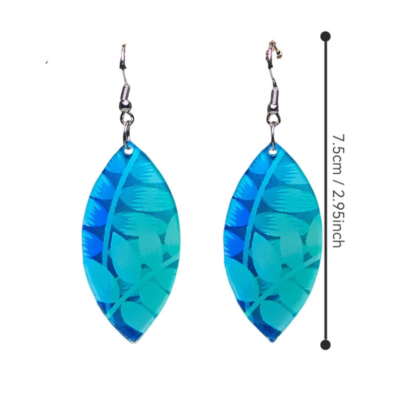 Wholesale Bohemian Green Leaf Earrings