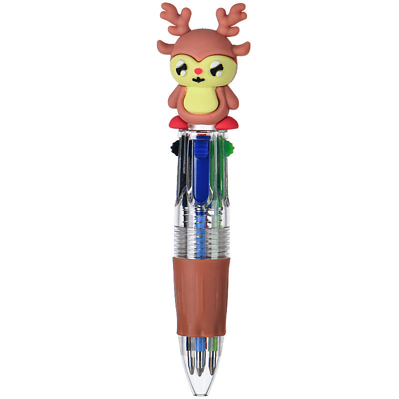 Wholesale Cute cartoon Christmas four-color ballpoint pen
