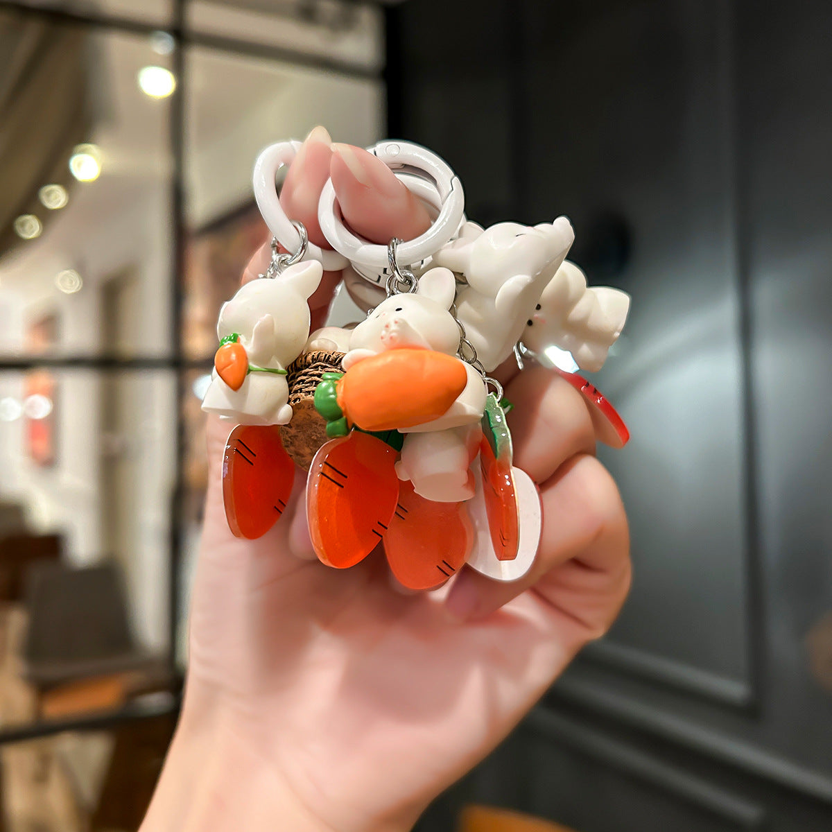 Wholesale Cute radish rabbit keychain