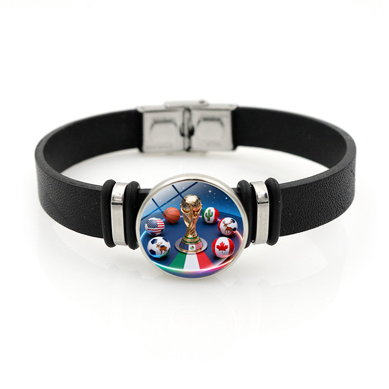 Wholesale  World Cup Leather Bracelet