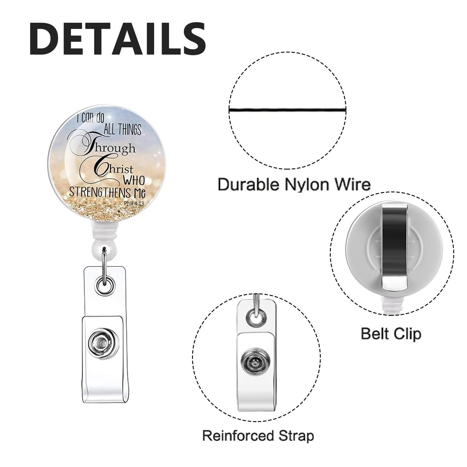 Wholesale Acrylic Retractable Badge Holder with English Quote for Everyday Office Use