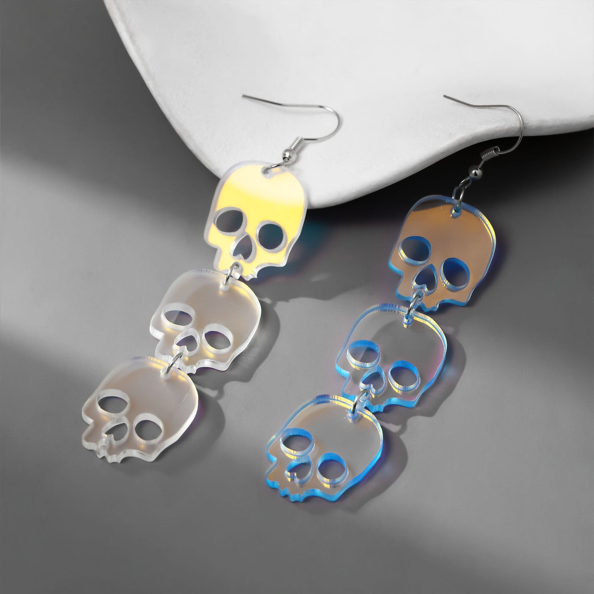 Wholesale acrylic jellyfish skull alien earrings girl earrings