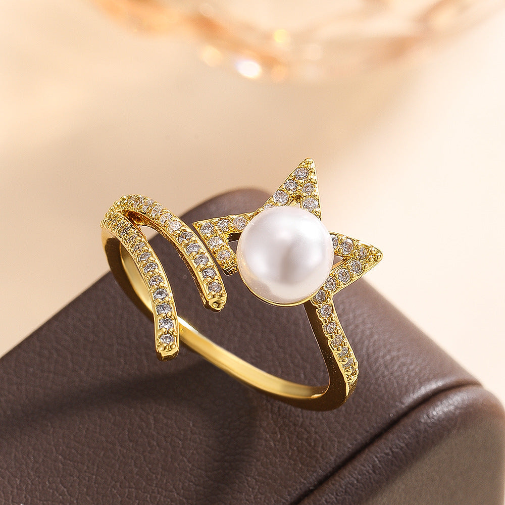 Wholesale Star Shaped Adjustable Zircon Ring Stylish Jewelry Accessory For Women Everyday Wear And Gift Boutique Resale