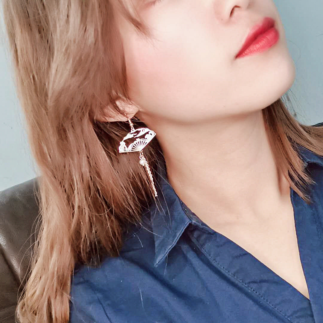 Wholesale Cicada Wing Fairy Earrings Fashion Jewelry Accessory Asymmetric Gradient Color Gift