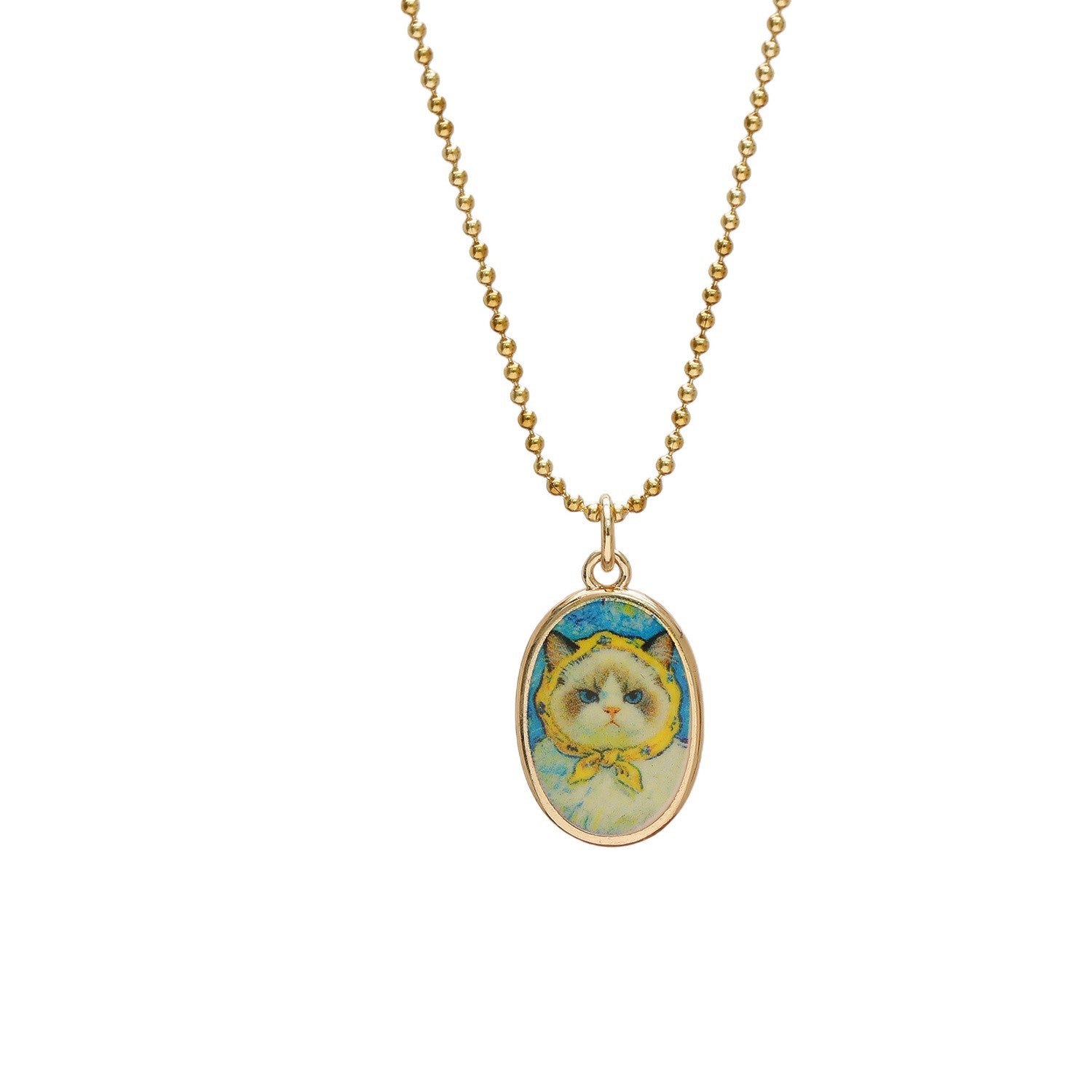 Wholesale 18k Van Gogh Starry Night and Moon Night Gemstone Pendant Necklace