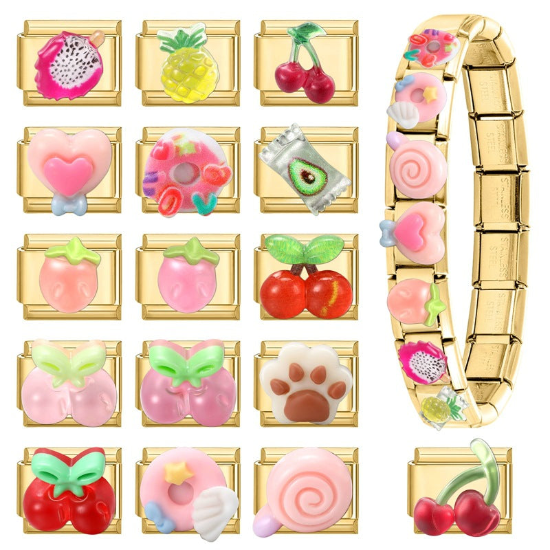 Wholesale Italian Charm Bracelet 9mm DIY Splicing Cute Creative Stainless Steel Composable Bracelet
