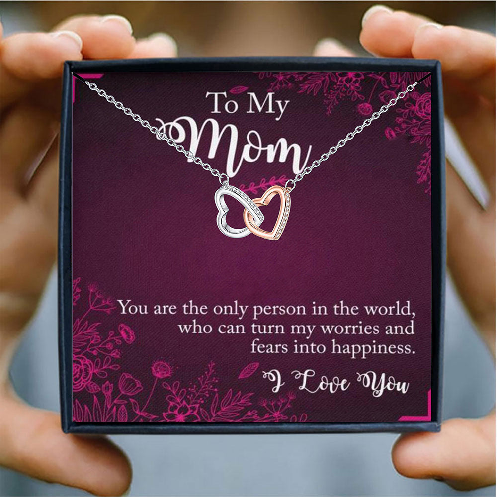 Wholesale s925 Sterling Silver Double Love Color Necklace