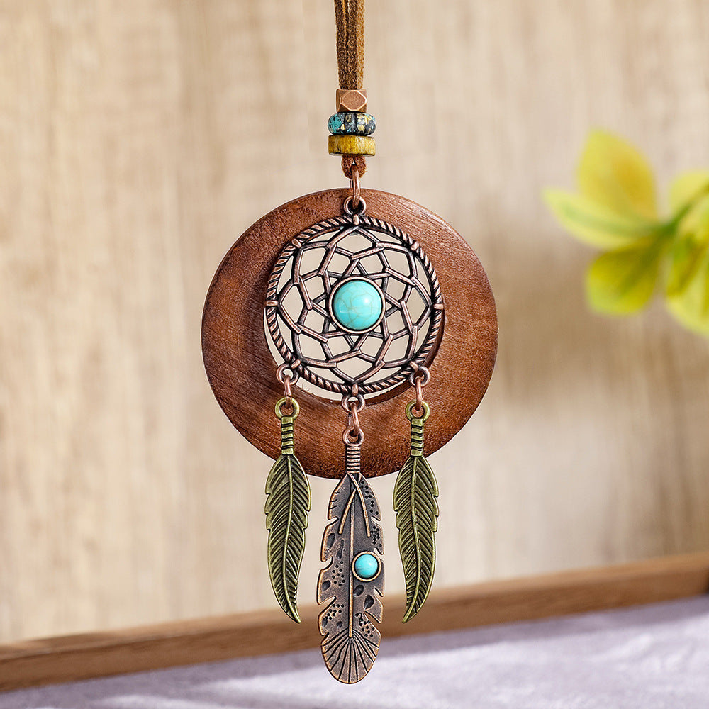 Wholesale Dream Catcher  Web Earrings and Necklace Set,  Alloy with Feather Tassel,  Ethnic Style Jewelry for Gift,  Party,  or Resale