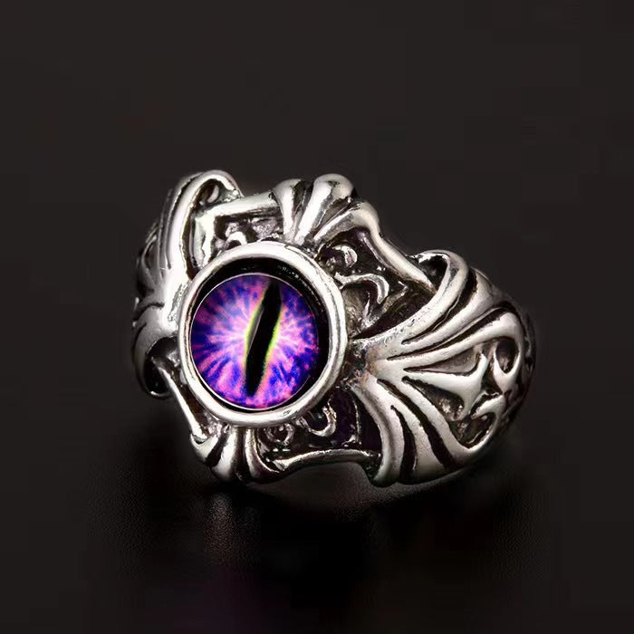 Wholesale Electroplated Metal Eye Ring Edgy Punk Devil Eye Design Jewelry Accessory for Men