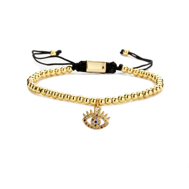 Wholesale Crown Smiley Braided Brass Bracelet