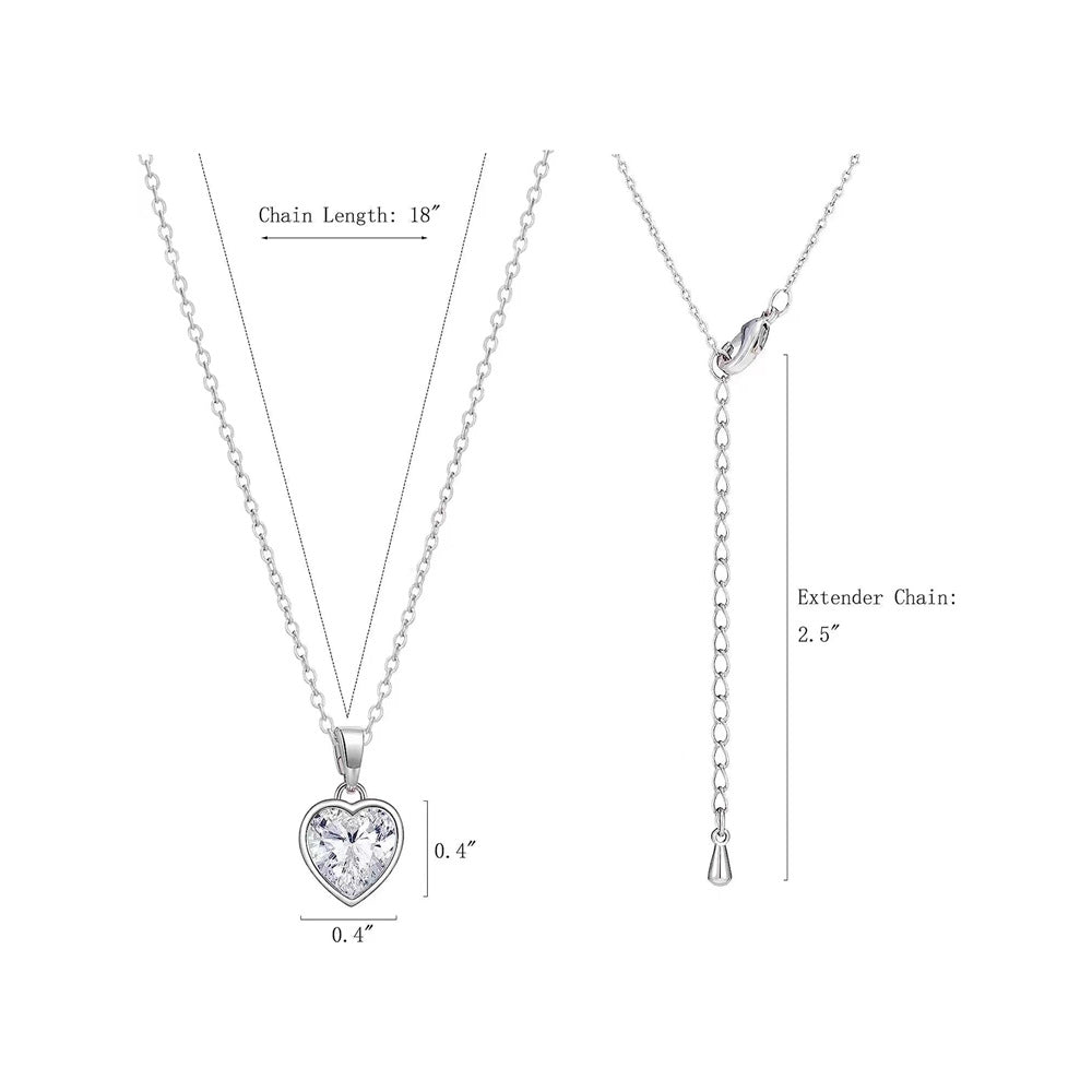 Wholesale carat heart shaped diamond love necklace