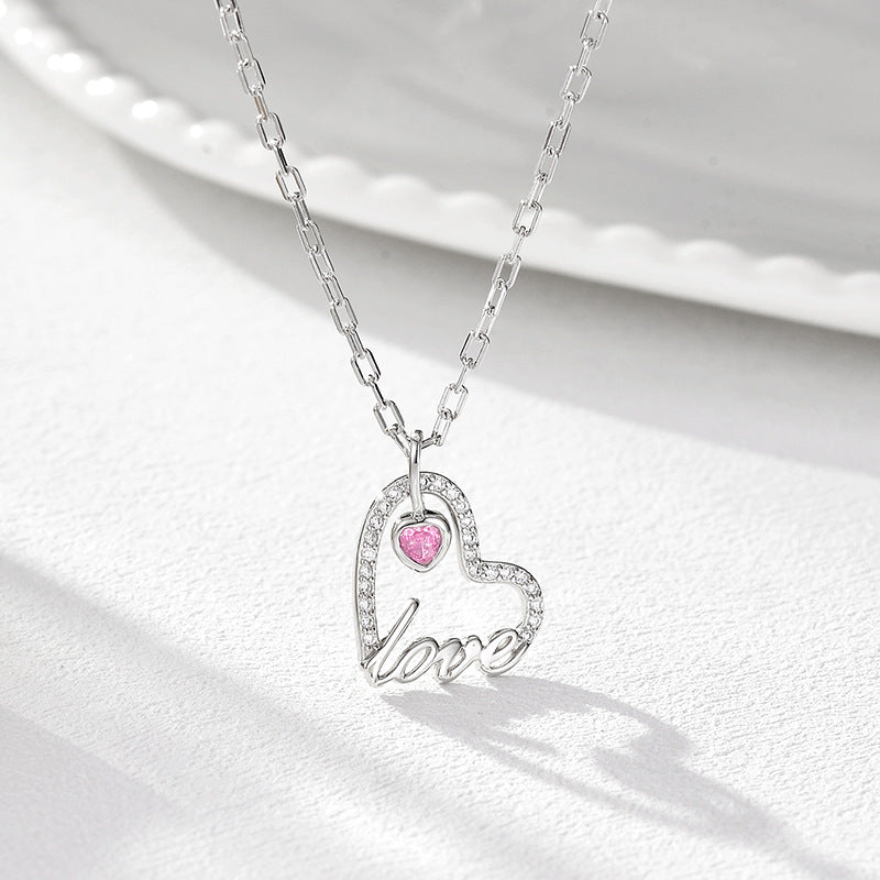 Wholesale Romantic Beating Heart Zirconia Necklace