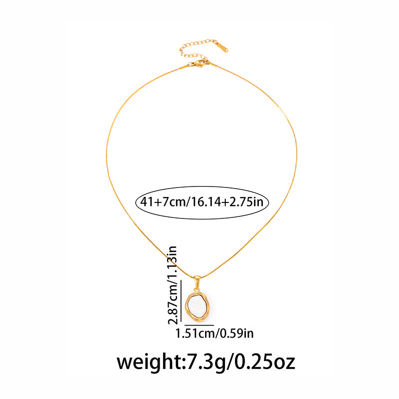 Wholesale Baroque Pearl Necklace Irregular Stainless Steel Jewelry Accessory Trendy Gift