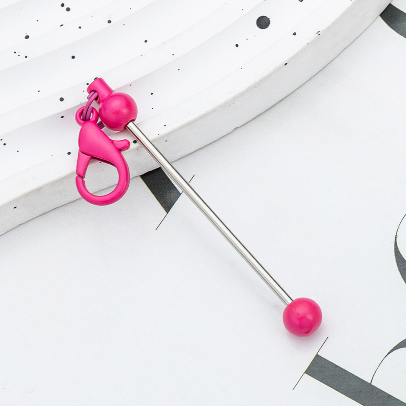 Wholesale Mini beaded candy-colored metal keychain