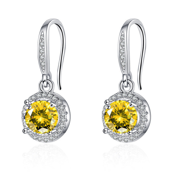 Wholesale  moissanite earhook four claws moissanite round earrings